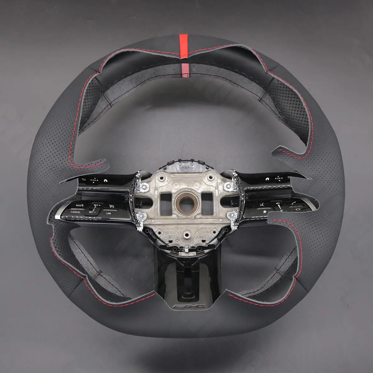 Griffowl Steering Wheel Cover for Bespoke Hatchback Mercedes Benz AMG A35 A45 W177 2023-2024. Elevate your interior with Griffowl's wrap and stitch kit.