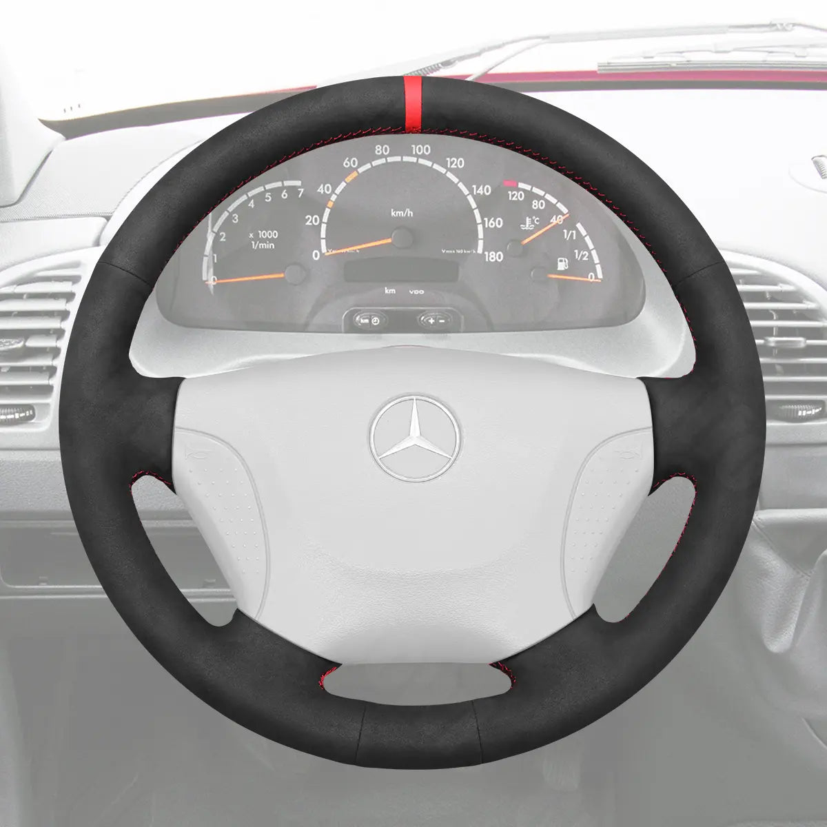 Griffowl Steering Wheel Cover for Bespoke Hatchback Mercedes Benz Sprinter W901 W905 1998-2006. Elevate your interior with Griffowl's wrap and stitch kit.