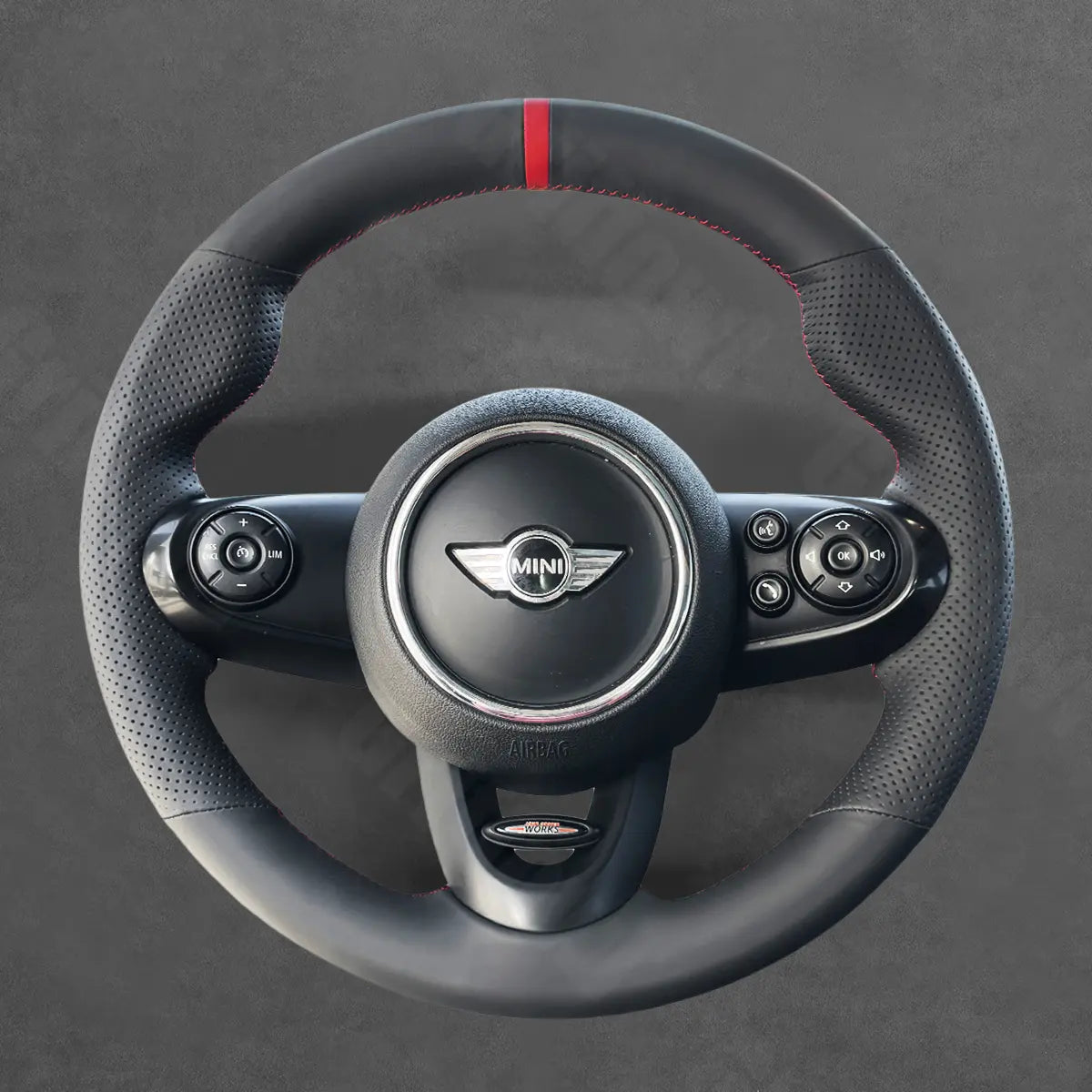 Griffowl Steering Wheel Cover for Bespoke Hatchback Mini Clubman JCW Hatchback 2014-2020. Elevate your interior with Griffowl's wrap and stitch kit.
