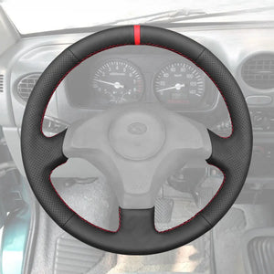 Griffowl Steering Wheel Cover for Bespoke Hatchback Mitsubishi CMC Veryca 2012-2016. Hand-sewn kit for drivers seeking precision and comfort.
