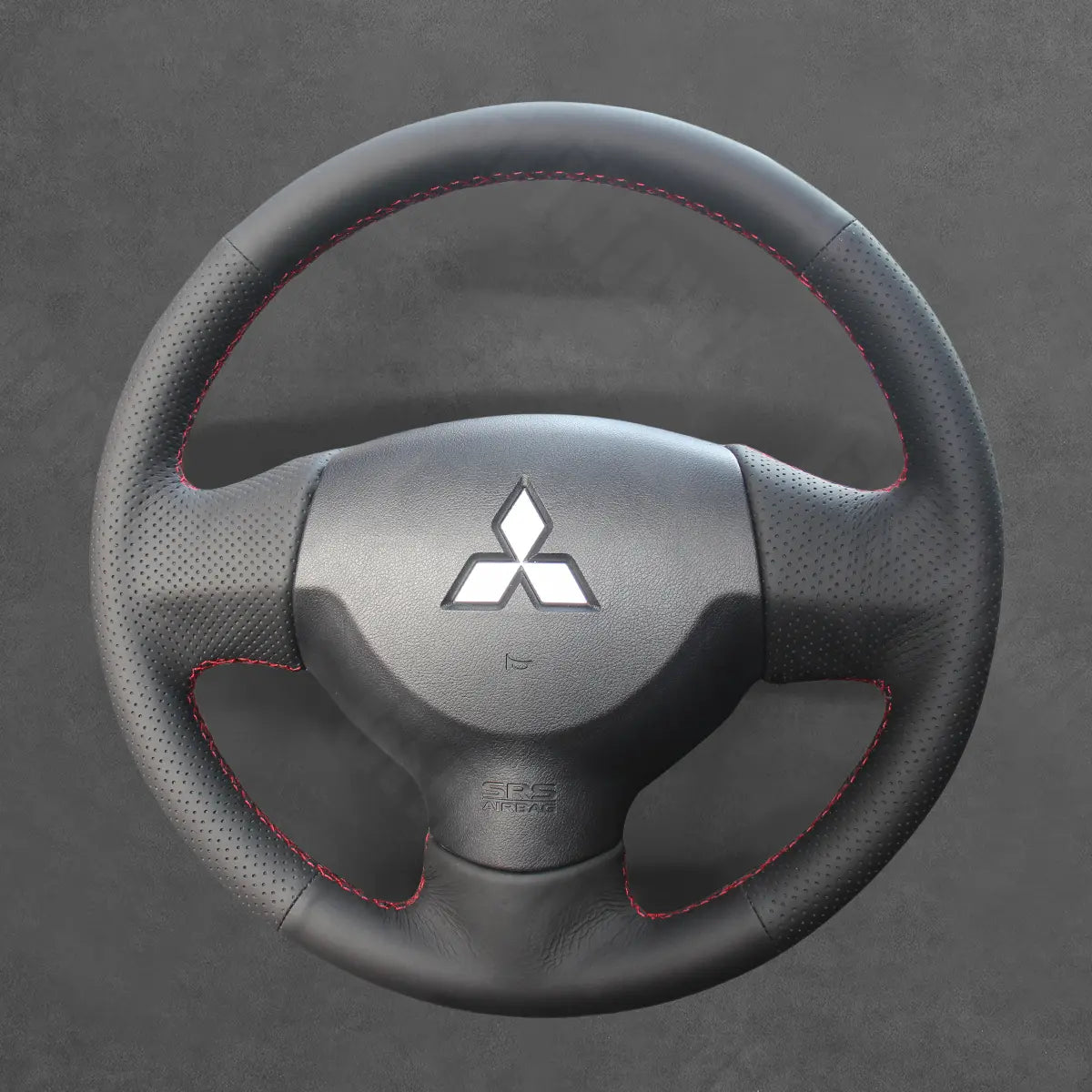 Griffowl Steering Wheel Cover for Bespoke Hatchback Mitsubishi Colt 2009-2013. Griffowl's interior mod with hand-sewn DIY steering wheel kit.
