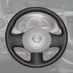 Griffowl Steering Wheel Cover for Bespoke Hatchback Nissan Cube Z12 2008-2020. Griffowl's interior mod with hand-sewn DIY steering wheel kit.
