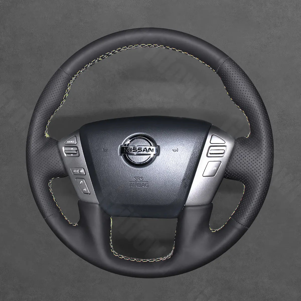 Griffowl Steering Wheel Cover for Bespoke Hatchback Nissan NV Cargo NV1500 NV2500 NV3500 2012-2021. Hand-sewn DIY kit blends grip, function, and style inside.
