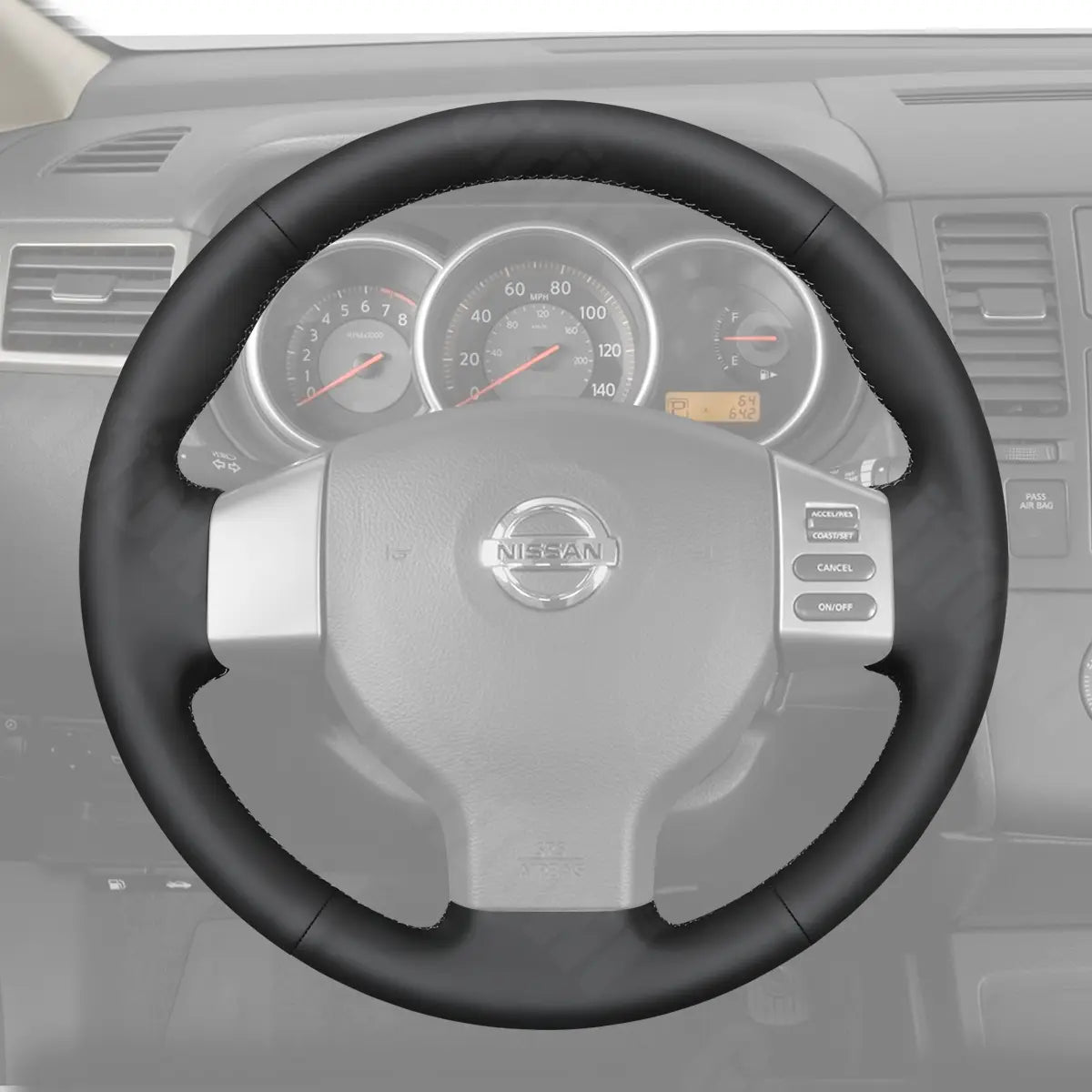 Griffowl Steering Wheel Cover for Bespoke Hatchback Nissan Note Versa Note Tiida 2004-2012. Elevate your interior with Griffowl's wrap and stitch kit.
