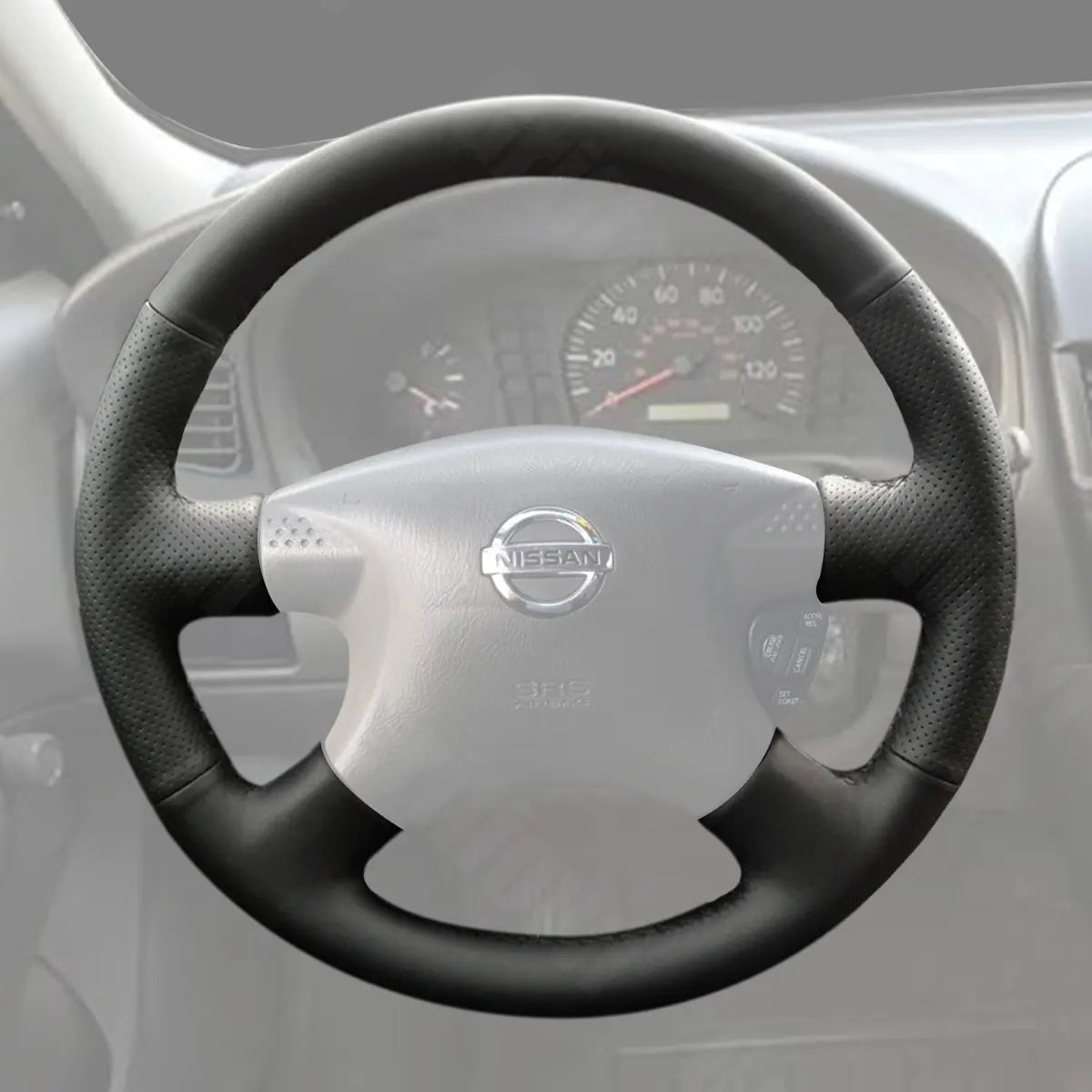 Griffowl Steering Wheel Cover for Bespoke Hatchback Nissan Pulsar N16 Serena Caravan 2000-2003. Elevate your interior with Griffowl's wrap and stitch kit.
