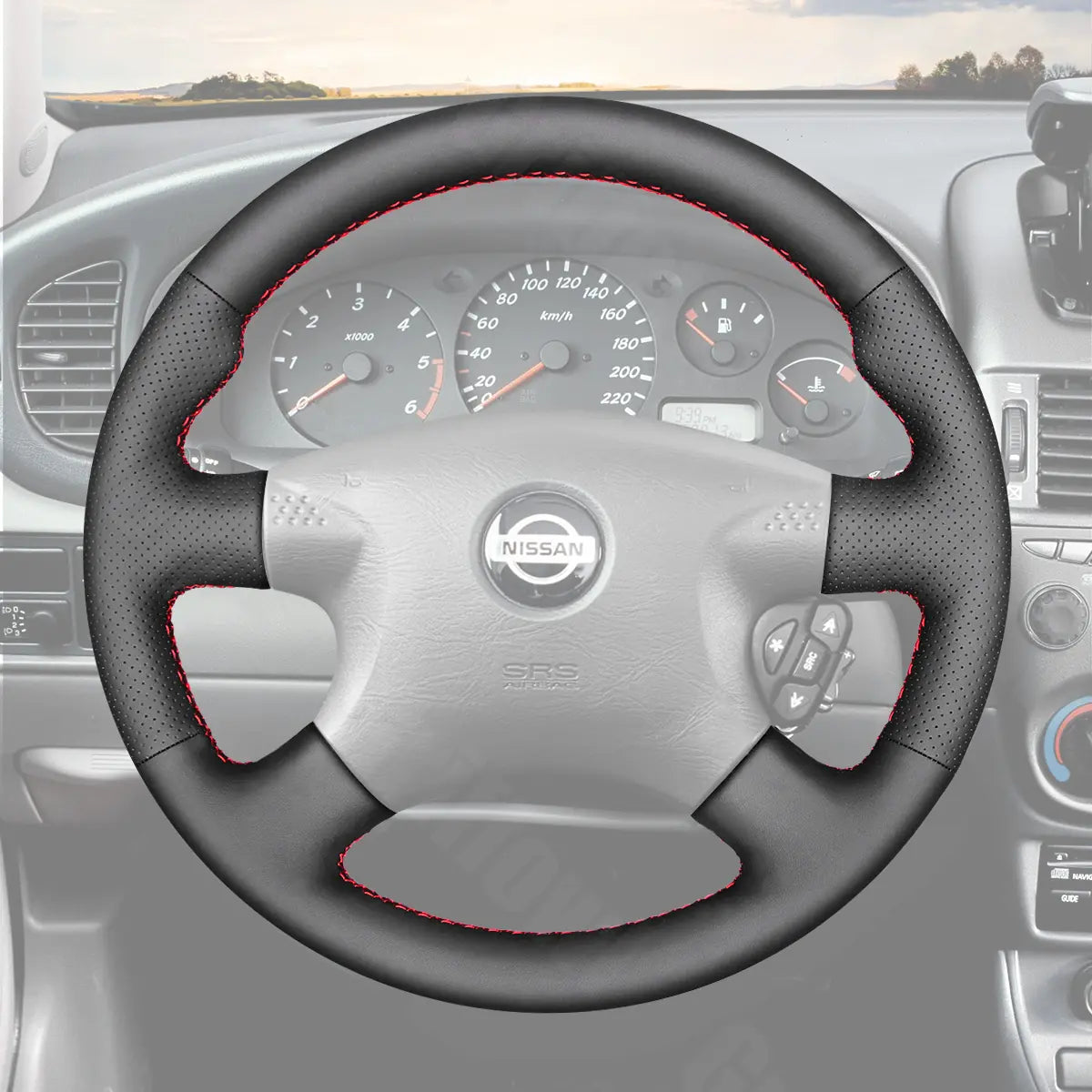 Griffowl Steering Wheel Cover for Bespoke Hatchback Nissan Pulsar N16 Serena Caravan 2000-2003. Elevate your interior with Griffowl's wrap and stitch kit.
