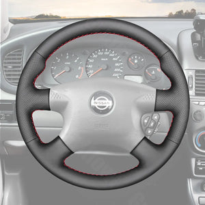Griffowl Steering Wheel Cover for Bespoke Hatchback Nissan Pulsar N16 Serena Caravan 2000-2003. Elevate your interior with Griffowl's wrap and stitch kit.
