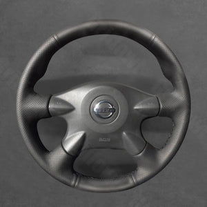 Griffowl Steering Wheel Cover for Bespoke Hatchback Nissan Pulsar N16 Serena Caravan 2002-2012. Elevate your interior with Griffowl's wrap and stitch kit.
