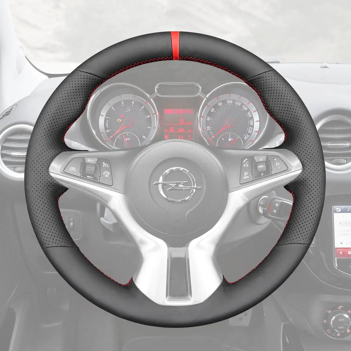 Griffowl Steering Wheel Cover for Bespoke Hatchback Opel Adam 2012-2020. Perfect grip with our steering wheel wrap and custom interior touch.
