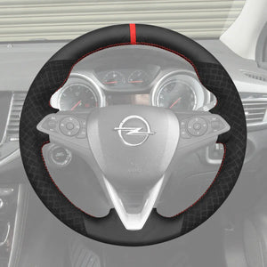 Griffowl Steering Wheel Cover for Bespoke Hatchback Opel Corsa E Mk4 Astra K Mk7 Karl Zafira C 2014-2020. Perfect for enthusiasts seeking refined interior mods.
