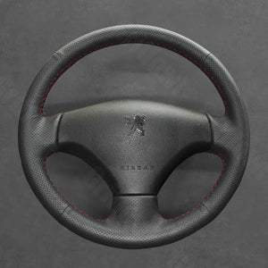 Griffowl Steering Wheel Cover for Bespoke Hatchback Peugeot 206 207 2007-2009. Griffowl's interior mod with hand-sewn DIY steering wheel kit.