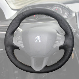 Griffowl Steering Wheel Cover for Bespoke Hatchback Peugeot 208 2012-2019. Perfect grip with our steering wheel wrap and custom interior touch.