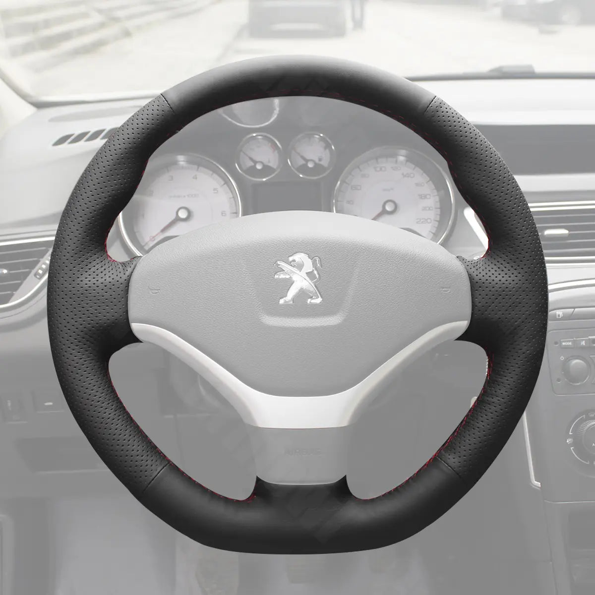 Griffowl Steering Wheel Cover for Bespoke Hatchback Peugeot 308 2012-2014. Perfect grip with our steering wheel wrap and custom interior touch.