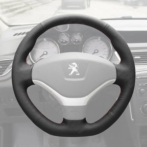 Griffowl Steering Wheel Cover for Bespoke Hatchback Peugeot 308 2012-2014. Perfect grip with our steering wheel wrap and custom interior touch.
