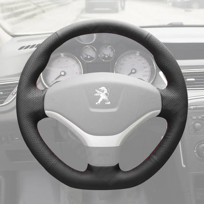 Griffowl Steering Wheel Cover for Bespoke Hatchback Peugeot 308 2012-2014. Perfect grip with our steering wheel wrap and custom interior touch.