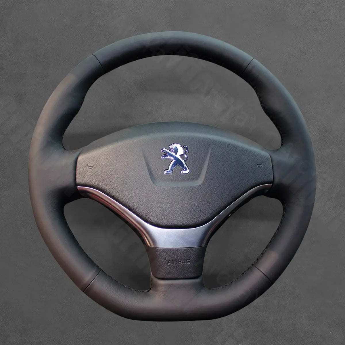 Griffowl Steering Wheel Cover for Bespoke Hatchback Peugeot 308 2012-2014. Perfect grip with our steering wheel wrap and custom interior touch.