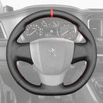 Griffowl Steering Wheel Cover for Upgrade Peugeot Expert Traveller 2016-2022. Griffowl's interior mod with hand-sewn DIY steering wheel kit.