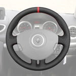 Griffowl Steering Wheel Cover for Bespoke Hatchback Renault Clio 3 2005-2012. Griffowl's interior mod with hand-sewn DIY steering wheel kit.