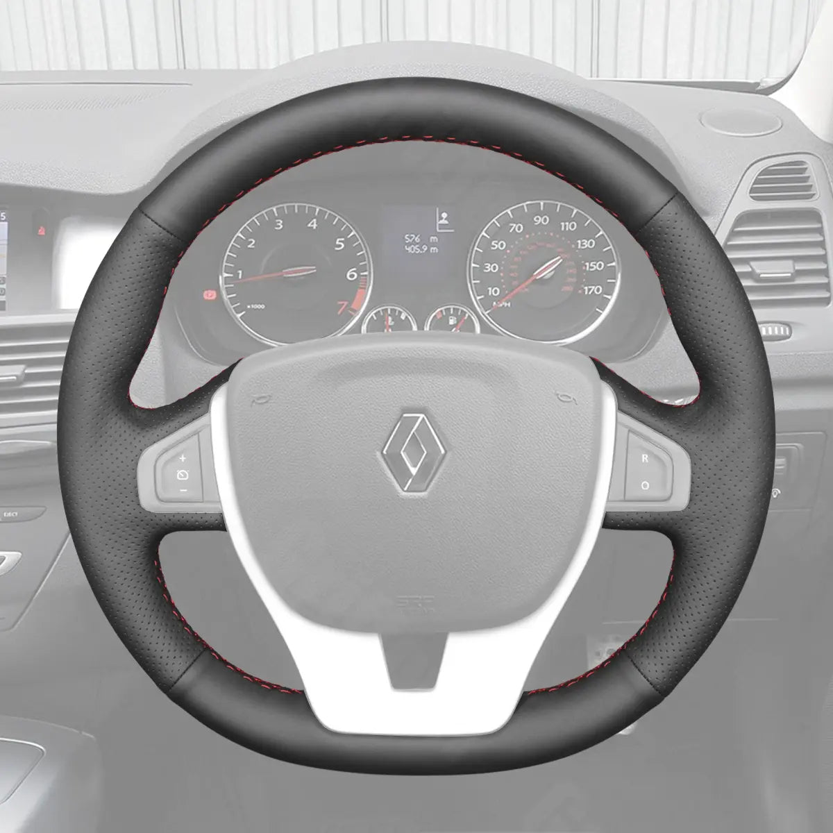 Griffowl Steering Wheel Cover for Bespoke Hatchback Renault Laguna 3 2007-2015. For refined interior upgrades using our wrap and stitch kit.