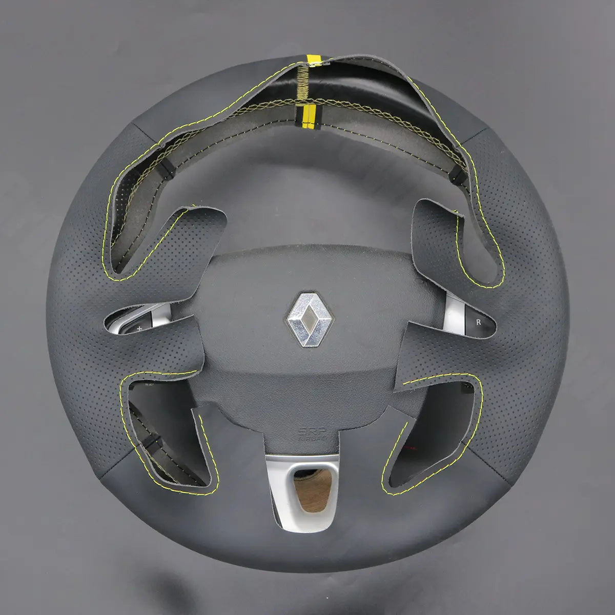 Griffowl Steering Wheel Cover for Bespoke Hatchback Renault Megane 3 Coupe RS 2010-2016. Elevate your interior with Griffowl's wrap and stitch kit.