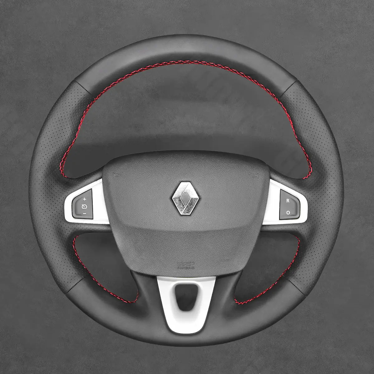 Griffowl Steering Wheel Cover for Bespoke Hatchback Renault Megane 3 Coupe RS 2010-2016. Elevate your interior with Griffowl's wrap and stitch kit.