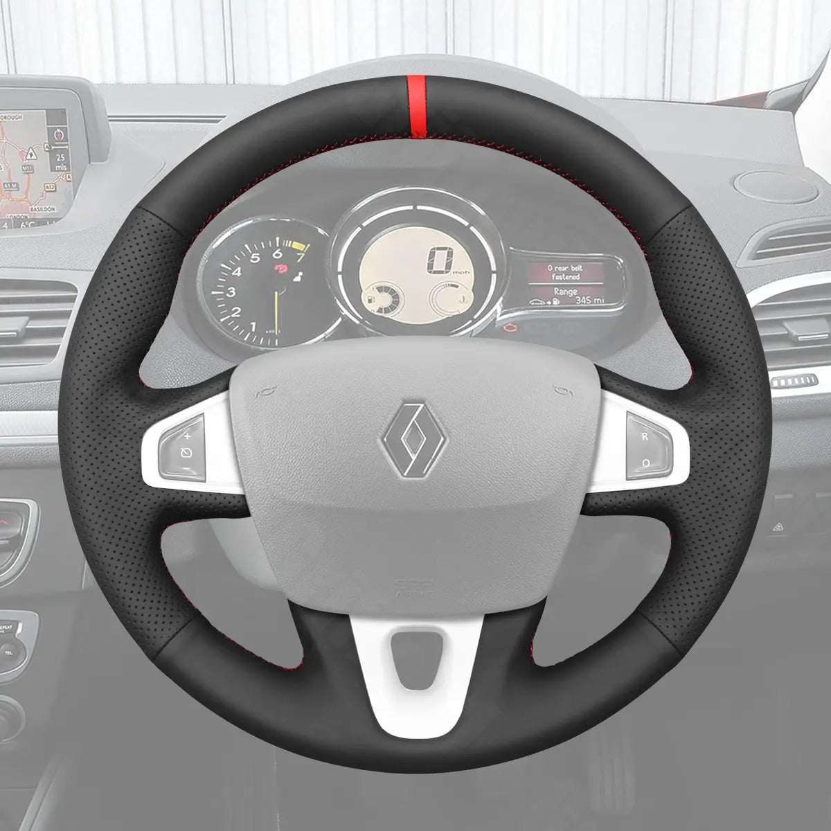 Griffowl Steering Wheel Cover for Bespoke Hatchback Renault Megane 3 Scenic 3 Grand Scenic Kangoo 2 2008-2020. Turn every drive into a luxury experience.