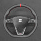 Griffowl Steering Wheel Cover for Bespoke Hatchback Seat Ibiza 6F FR CUPRA Leon 5F FR CUPRA Alhambra FR Line 2015-2022. Compact, hand-sewn DIY wrap for quick interior mods and grip upgrade.
