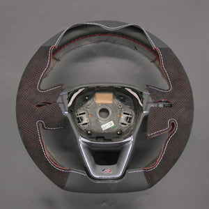 Griffowl Steering Wheel Cover for Bespoke Hatchback Seat Ibiza 6F FR CUPRA Leon 5F FR CUPRA Alhambra FR Line 2015-2022. Compact, hand-sewn DIY wrap for quick interior mods and grip upgrade.
