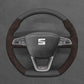Griffowl Steering Wheel Cover for Bespoke Hatchback Seat Ibiza 6F FR CUPRA Leon 5F FR CUPRA Alhambra FR Line 2015-2022. Compact, hand-sewn DIY wrap for quick interior mods and grip upgrade.
