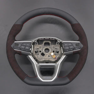 Griffowl Steering Wheel Cover for Bespoke Hatchback Seat Ibiza 6F Leon IV 2020-2025. Hand-sewn kit for drivers seeking precision and comfort.
