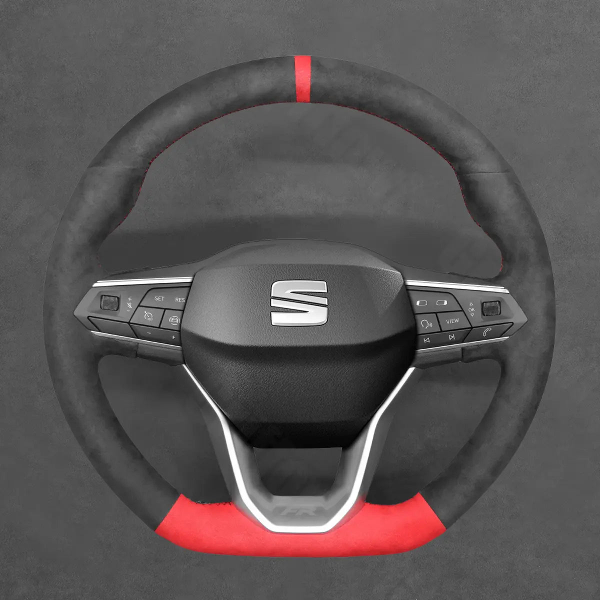 Griffowl Steering Wheel Cover for Bespoke Hatchback Seat Ibiza 6F Leon IV 2020-2025. Hand-sewn kit for drivers seeking precision and comfort.
