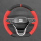 Griffowl Steering Wheel Cover for Bespoke Hatchback Seat Ibiza 6F Leon IV 2020-2025. Hand-sewn kit for drivers seeking precision and comfort.
