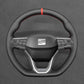 Griffowl Steering Wheel Cover for Bespoke Hatchback Seat Ibiza 6F Leon IV 2020-2025. Hand-sewn kit for drivers seeking precision and comfort.
