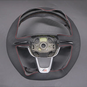 Griffowl Steering Wheel Cover for Bespoke Hatchback Seat Ibiza 6J FR CUPRA 2012-2015. Hand-sewn kit for drivers seeking precision and comfort.
