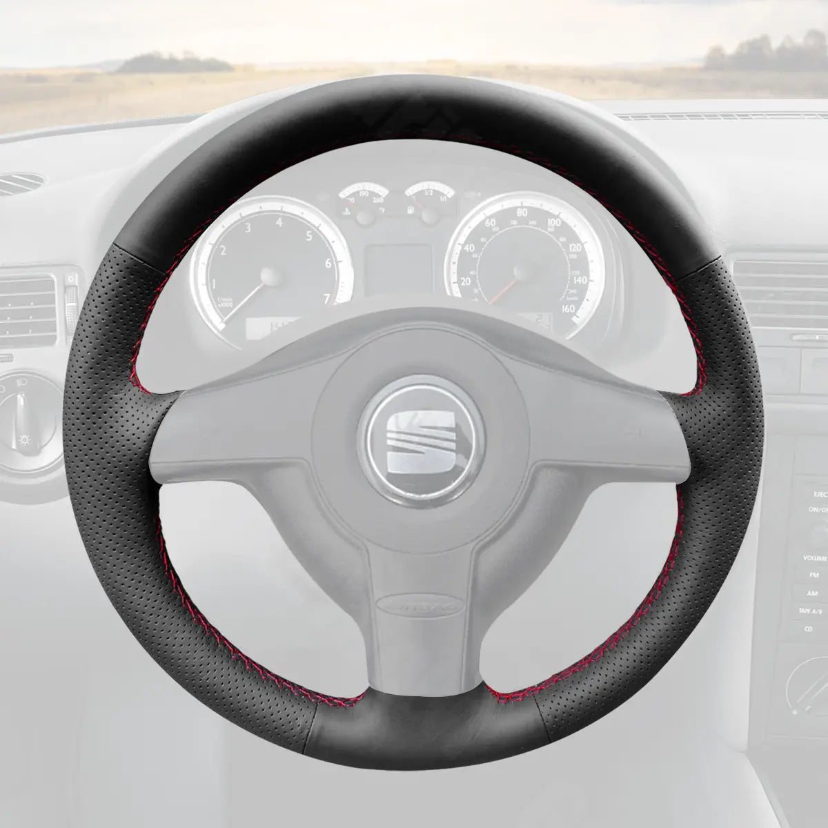 Griffowl Steering Wheel Cover for Bespoke Hatchback Seat Leon MK1 1M 1998-2005. For refined interior upgrades using our wrap and stitch kit.
