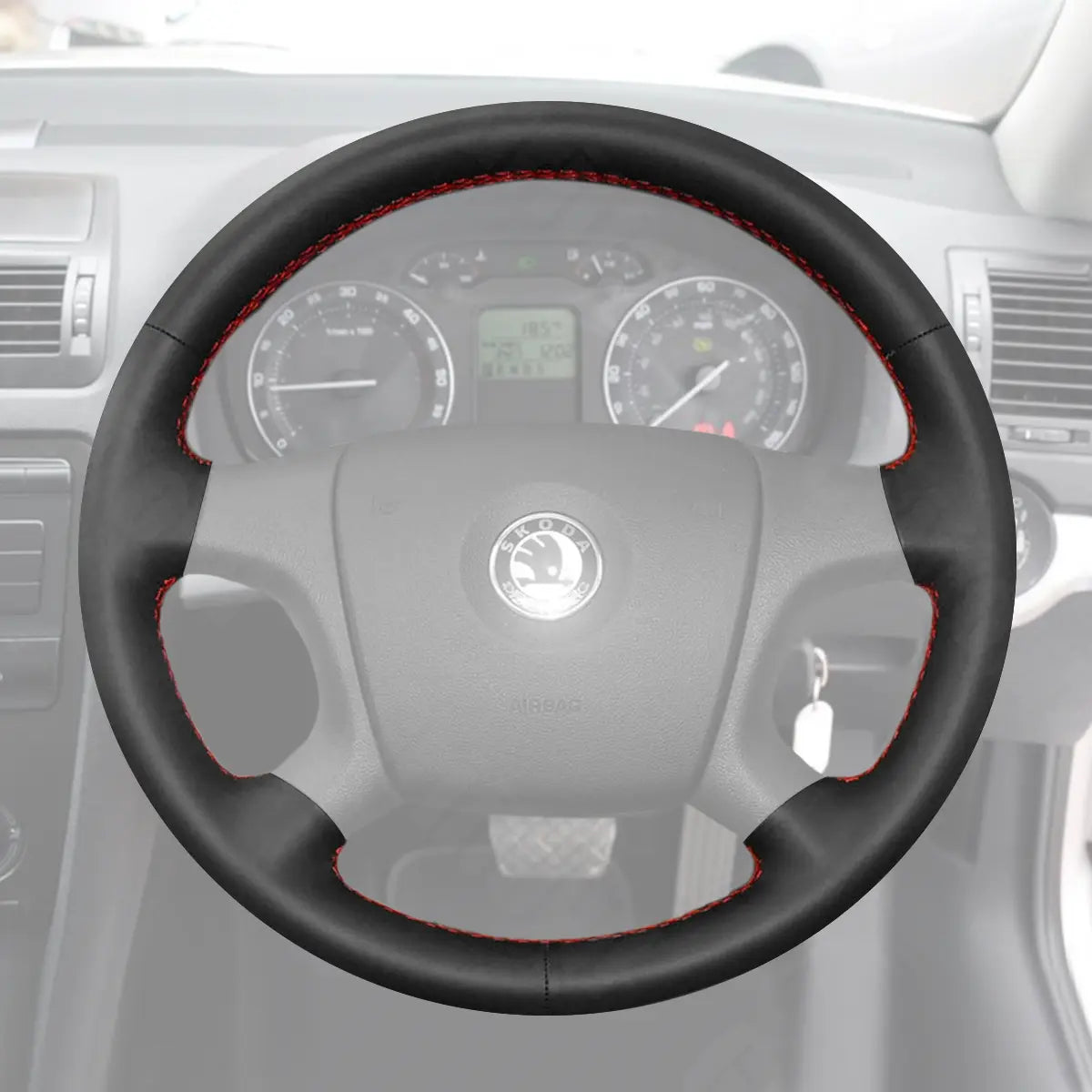 Griffowl Steering Wheel Cover for Bespoke Hatchback Skoda Fabia Roomster Octavia Superb 2004-2009. Hand-sewn DIY kit blends grip, function, and style inside.
