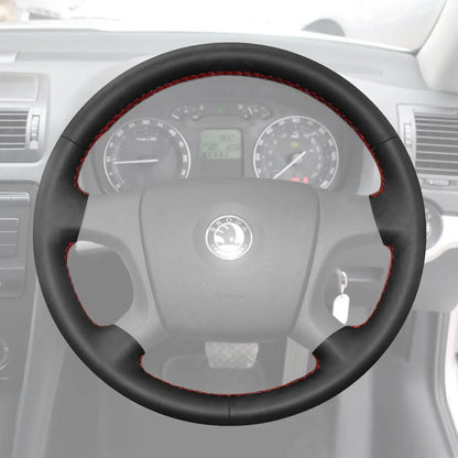 Griffowl Steering Wheel Cover for Bespoke Hatchback Skoda Fabia Roomster Octavia Superb 2004-2009. Hand-sewn DIY kit blends grip, function, and style inside.
