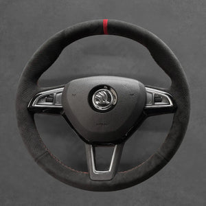 Griffowl Steering Wheel Cover for Bespoke Hatchback Skoda Fabia Scala Citigo Roomster Octavia Superb 2013-2019. Turn every drive into a luxury experience.
