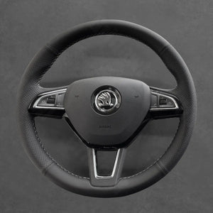 Griffowl Steering Wheel Cover for Bespoke Hatchback Skoda Fabia Scala Citigo Roomster Octavia Superb 2013-2019. Turn every drive into a luxury experience.
