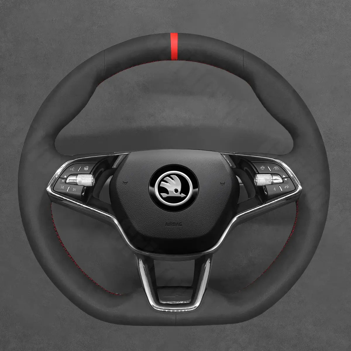 Griffowl Steering Wheel Cover for Bespoke Hatchback Skoda Fabia Scala Octavia 2021-2025. Elevate your interior with Griffowl's wrap and stitch kit.
