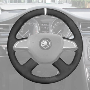Griffowl Steering Wheel Cover for Bespoke Hatchback Skoda Roomster Octavia Superb 2013-2015. Elevate your interior with Griffowl's wrap and stitch kit.
