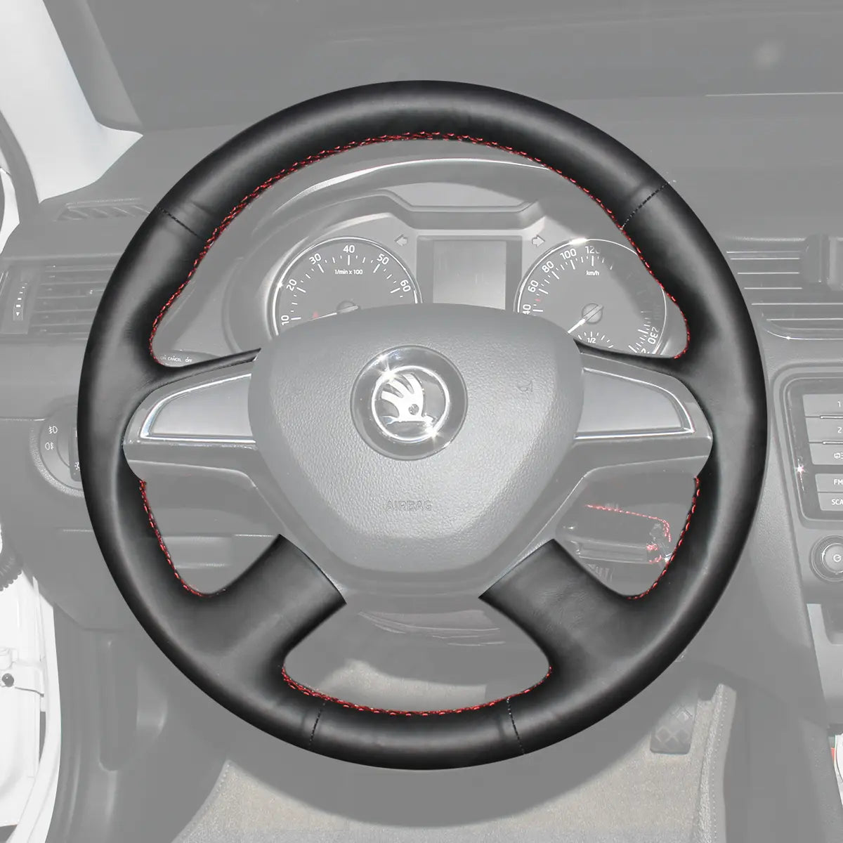 Griffowl Steering Wheel Cover for Bespoke Hatchback Skoda Roomster Octavia Superb 2013-2015. Elevate your interior with Griffowl's wrap and stitch kit.
