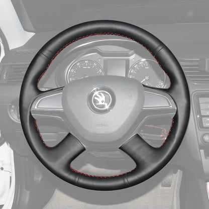Griffowl Steering Wheel Cover for Bespoke Hatchback Skoda Roomster Octavia Superb 2013-2015. Elevate your interior with Griffowl's wrap and stitch kit.
