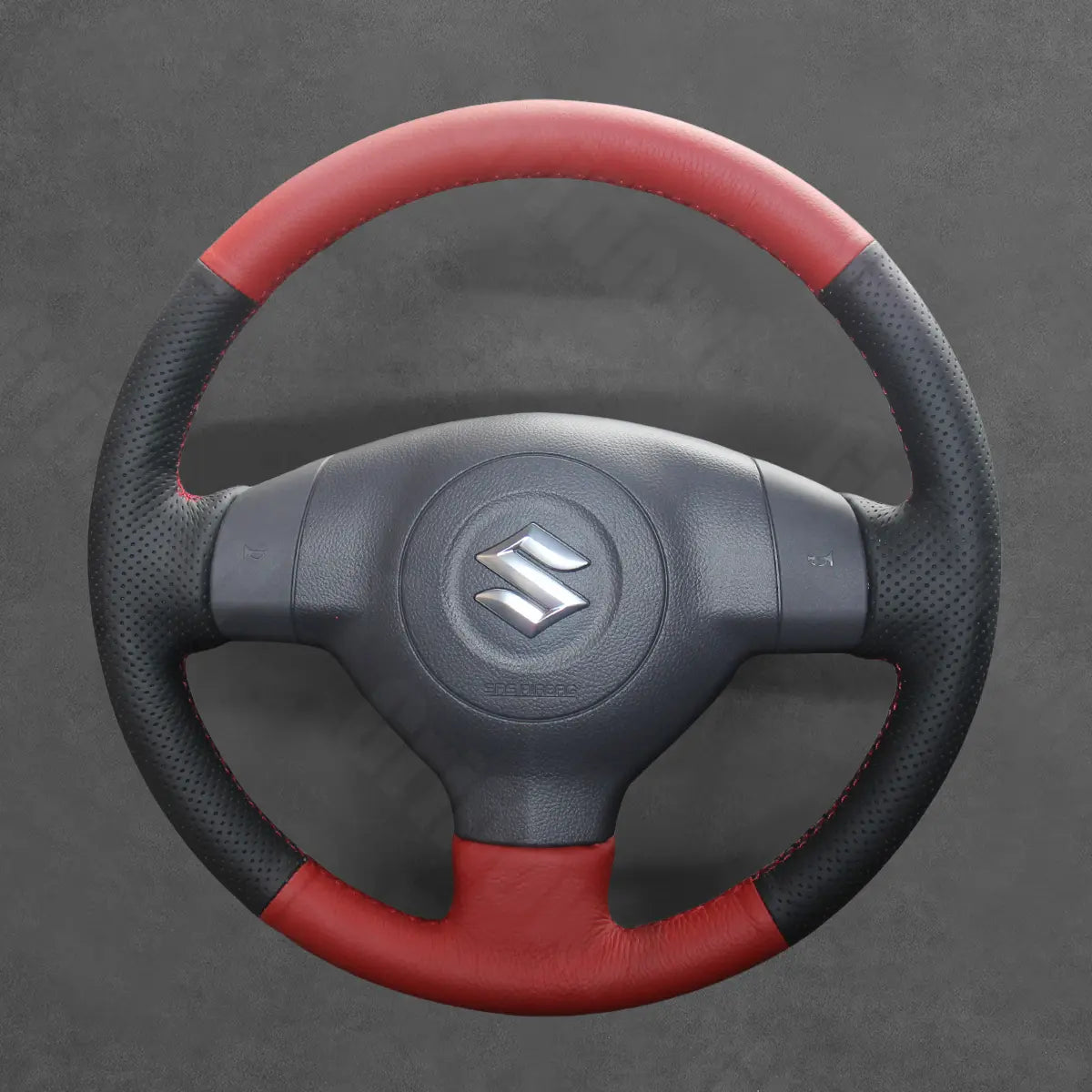 Griffowl Steering Wheel Cover for Bespoke Hatchback Suzuki Swift Alto plash 2005-2015. Elevate your interior with Griffowl's wrap and stitch kit.