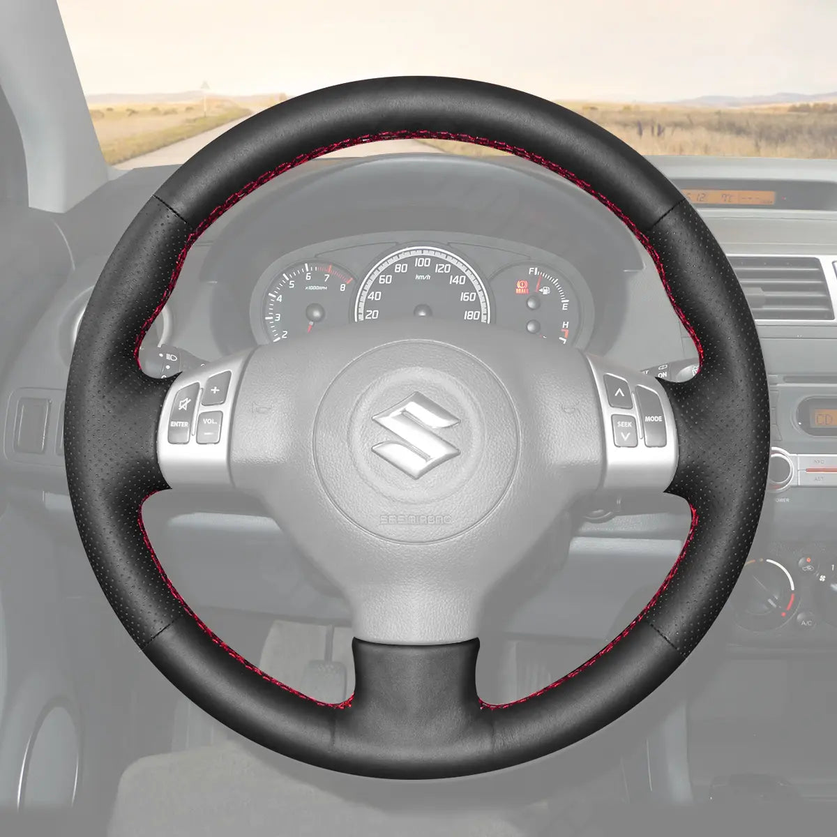 Griffowl Steering Wheel Cover for Bespoke Hatchback Suzuki Swift Sport plash 2005-2015. Elevate your interior with Griffowl's wrap and stitch kit.