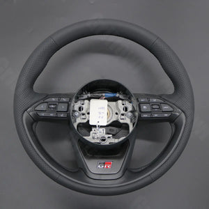 Griffowl Steering Wheel Cover for Bespoke Hatchback Toyota Aygo X Yaris IV XP210 Cross 2022-2025. Perfect grip with our steering wheel wrap and custom interior touch.