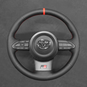 Griffowl Steering Wheel Cover for Bespoke Hatchback Toyota Corolla Yaris GR 2020-2025. Elevate your interior with Griffowl's wrap and stitch kit.