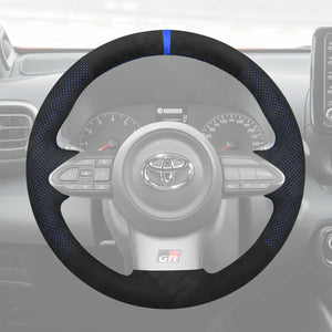 Griffowl Steering Wheel Cover for Bespoke Hatchback Toyota Corolla Yaris GR 2020-2025. Elevate your interior with Griffowl's wrap and stitch kit.