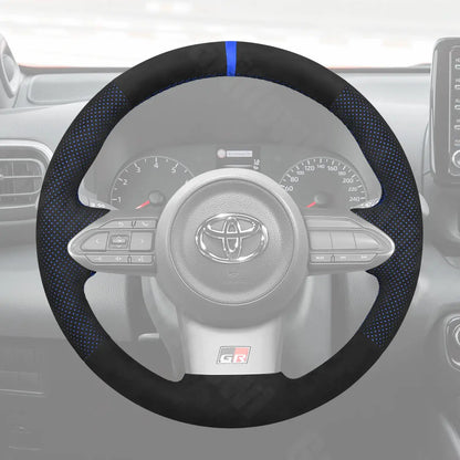 Griffowl Steering Wheel Cover for Bespoke Hatchback Toyota Corolla Yaris GR 2020-2025. Elevate your interior with Griffowl's wrap and stitch kit.