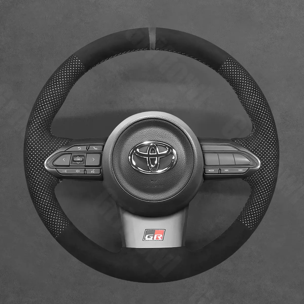 Griffowl Steering Wheel Cover for Bespoke Hatchback Toyota Corolla Yaris GR 2020-2025. Elevate your interior with Griffowl's wrap and stitch kit.